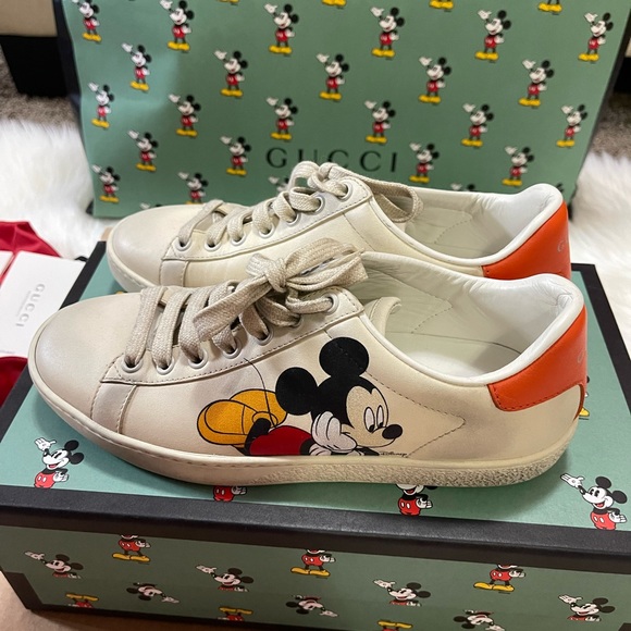 SOLD - Gucci x Disney Mickey Mouse Ace Low Distressed Sneakers - Picture 10 of 10